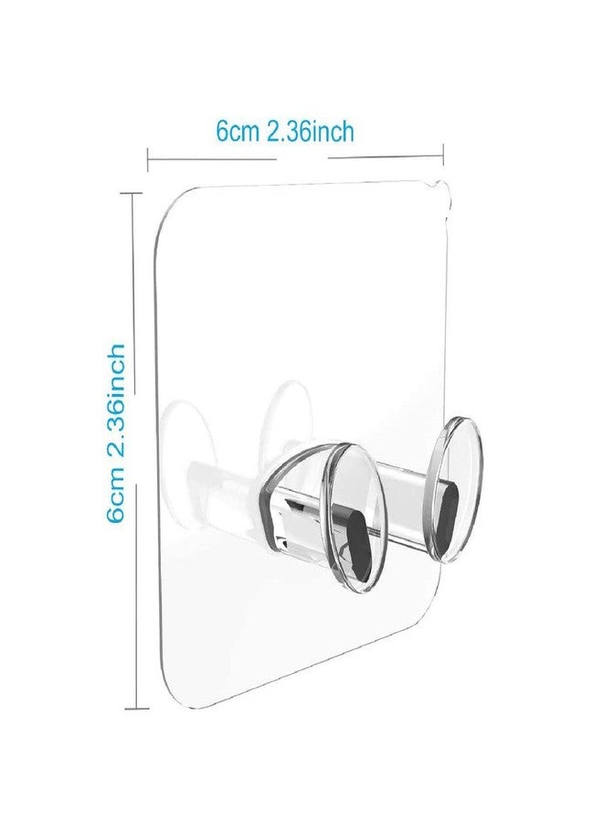 DeoDap Multi-Function Wall Storage Hook Transparent Power Plug Self Adhesive Stickers Hook, Wire Plug Bracket Hook - Pack of 5 (Transparent Color) - Image 4